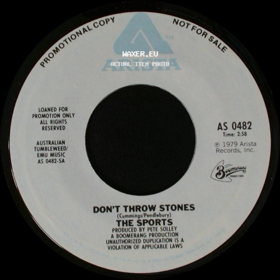 The Sports - Don't Throw Stones / Mailed It To Your Sister side A
