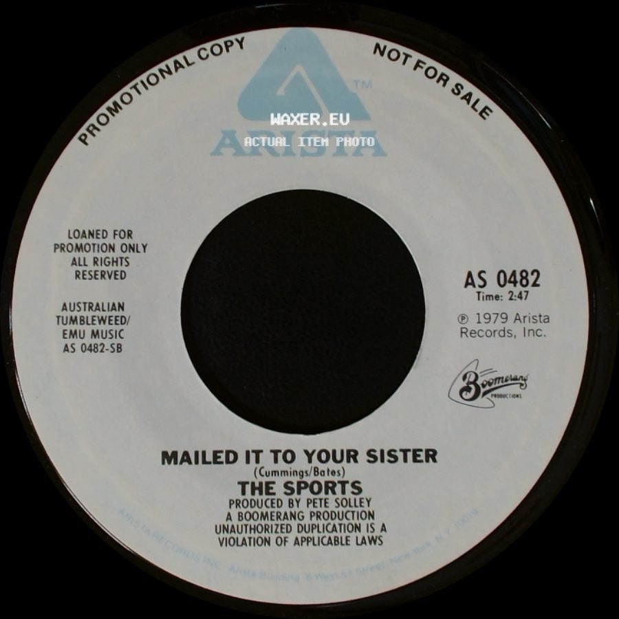The Sports - Don't Throw Stones / Mailed It To Your Sister side B