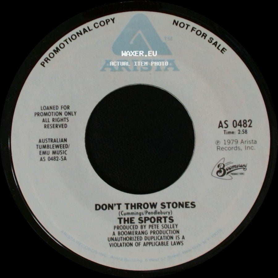 The Sports - Don't Throw Stones / Mailed It To Your Sister side A