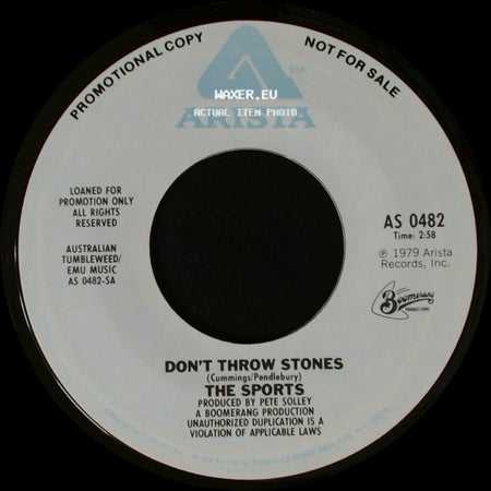 The Sports - Mailed It To Your Sister / Don't Throw Stones side B