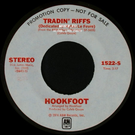 Hookfoot - Tradin' Riffs / Tradin' Riffs (Dedicated To Mylon Le Fevre) side A