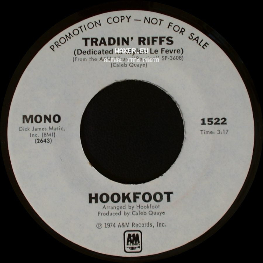 Hookfoot - Tradin' Riffs / Tradin' Riffs (Dedicated To Mylon Le Fevre) side B