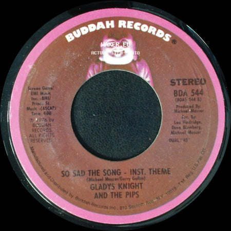 Gladys Knight And The Pips - So Sad The Song - Inst. Theme / So Sad The Song side A