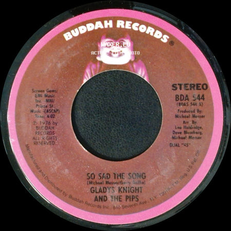 Gladys Knight And The Pips - So Sad The Song / So Sad The Song - Inst. Theme side A