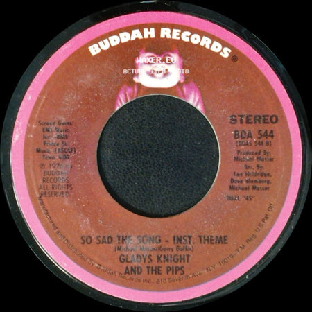 Gladys Knight And The Pips - So Sad The Song / So Sad The Song - Inst. Theme side B