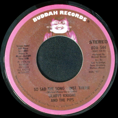 Gladys Knight And The Pips - So Sad The Song / So Sad The Song - Inst. Theme side B
