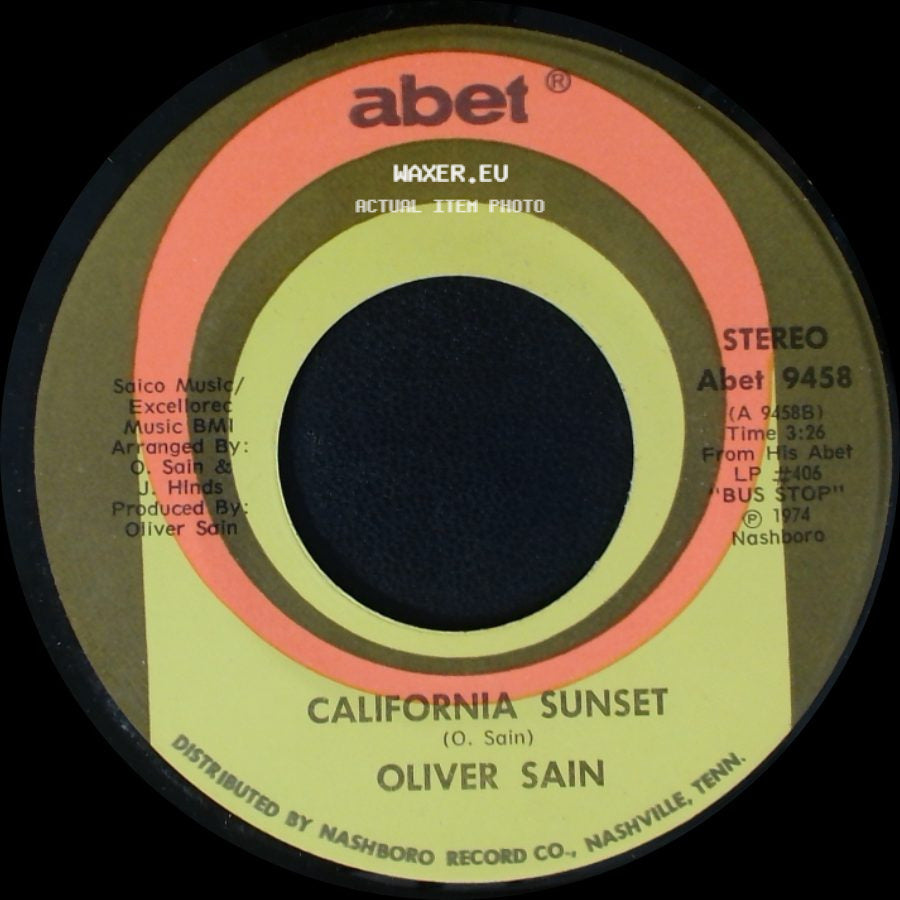 Oliver Sain - Booty Bumpin' (The Double Bump) / California Sunset side B