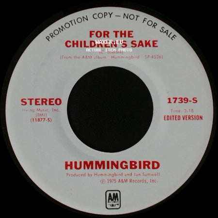 Hummingbird - For The Children's Sake / For The Children's Sake side A