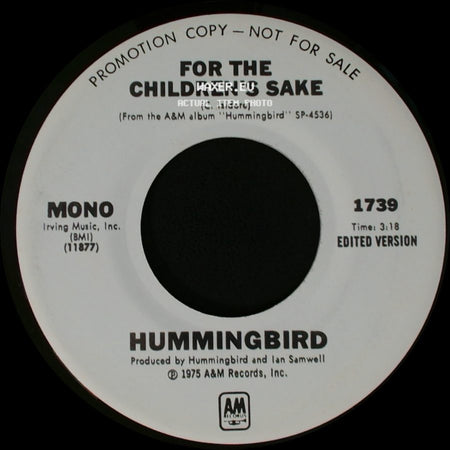 Hummingbird - For The Children's Sake / For The Children's Sake side B