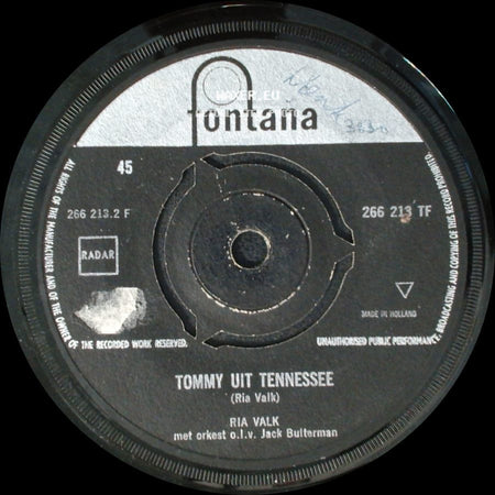 Ria Valk - Tommy Uit Tennessee / Afscheid Van 'n Soldaat side A