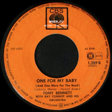 Tony Bennett / Tony Bennett With Ray Conniff And His Orchestra - Rags To Riches / One For My Baby (And One More For The Road) side B