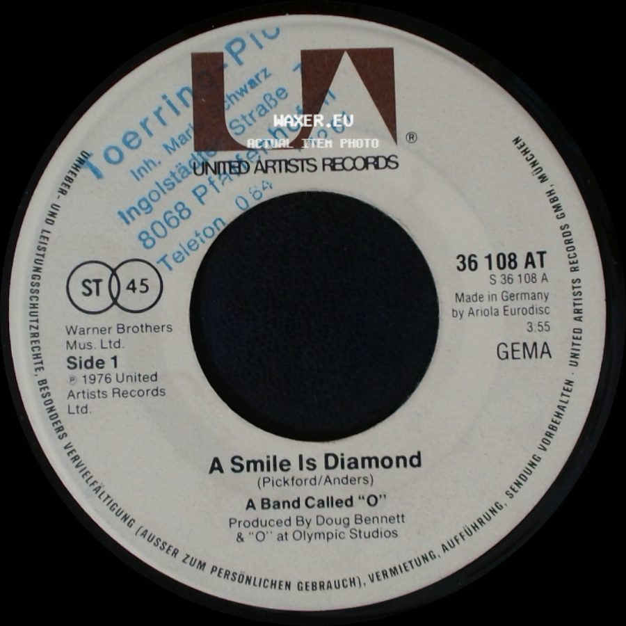 A Band Called "O" - A Smile Is Diamond / Coasting side A