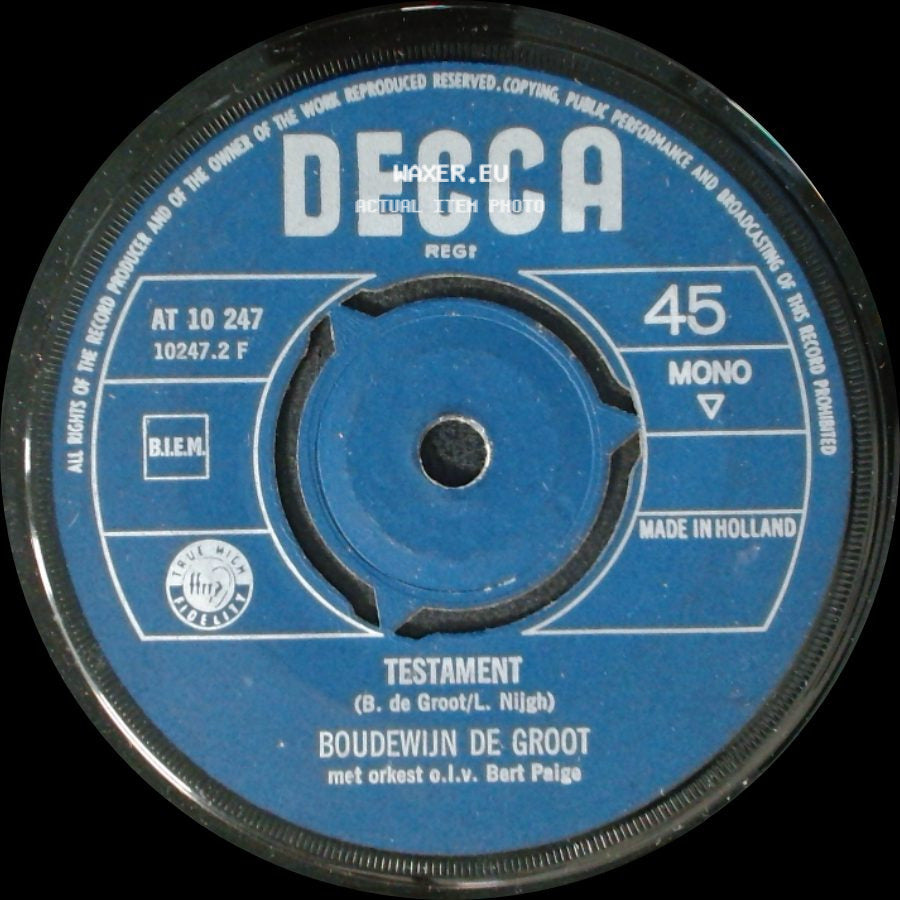 Boudewijn De Groot - Testament / Het Land Van Maas En Waal side A
