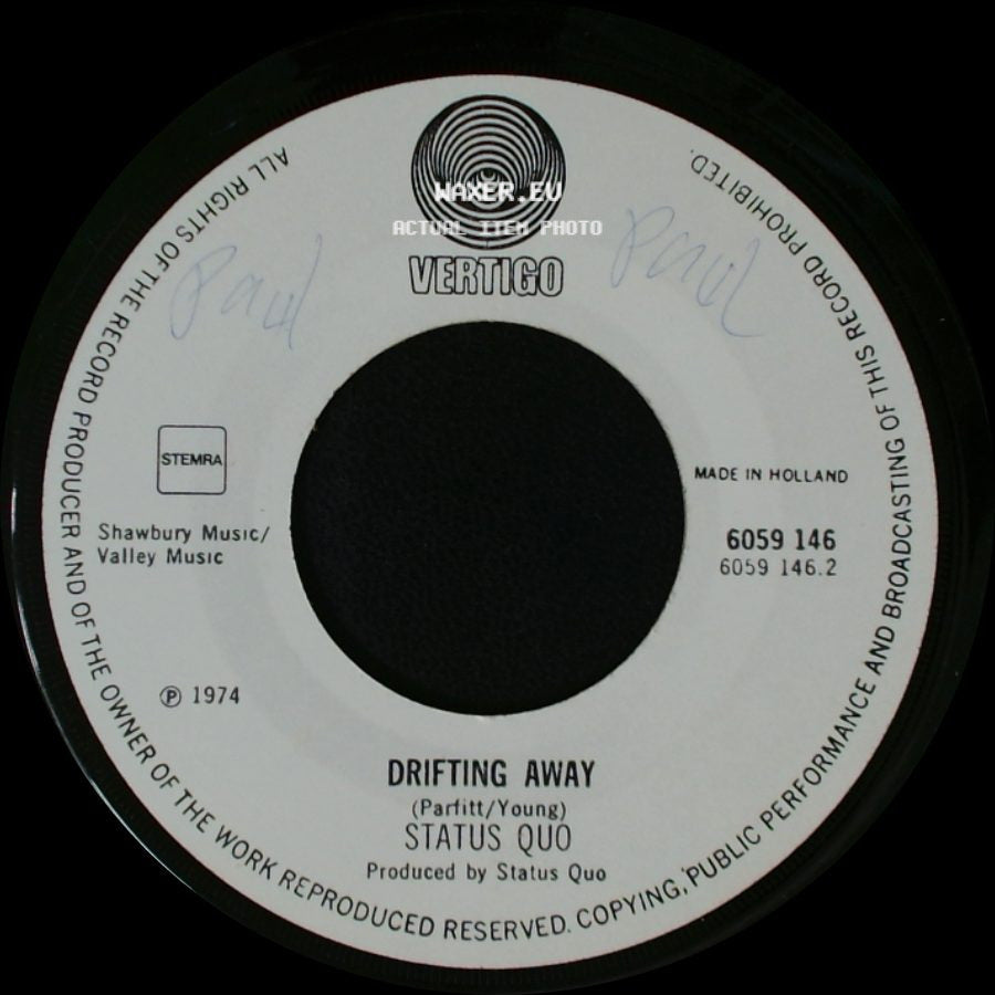 Status Quo - Drifting Away / Mystery Song side A