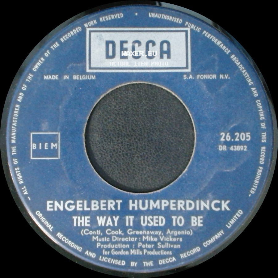 Engelbert Humperdinck - The Way It Used To Be / A Good Thing Going side A