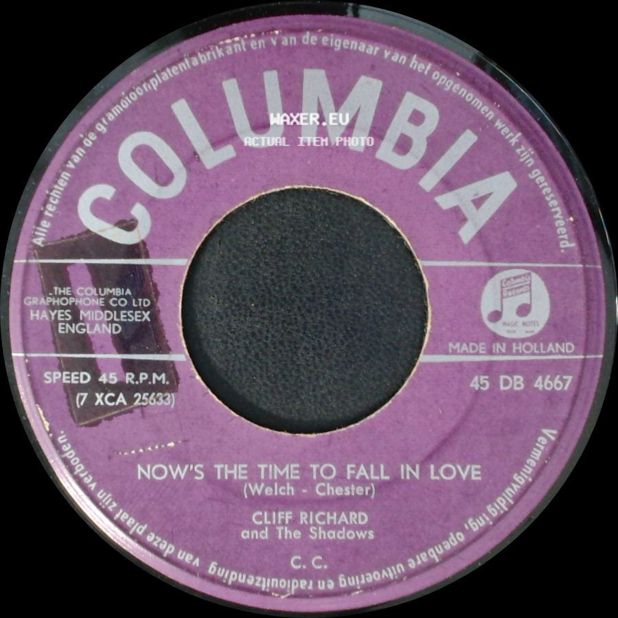 Cliff Richard And The Shadows - Now's The Time To Fall In Love / A Girl Like You side A
