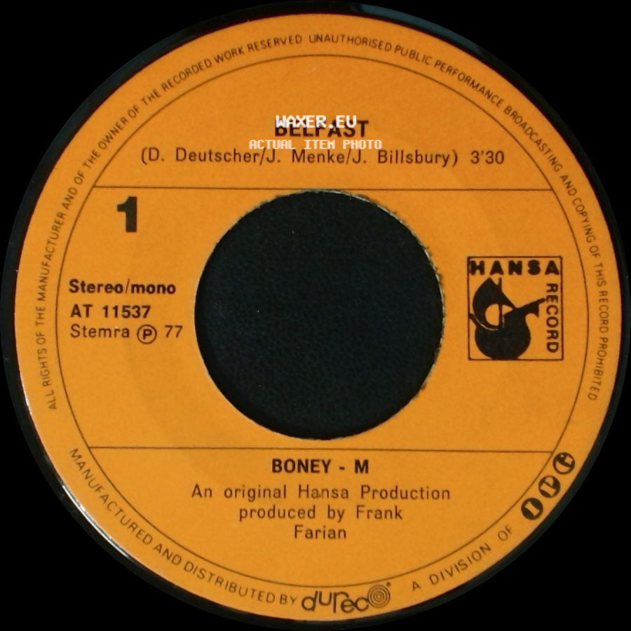 Boney - M - Belfast / Plantation Boy side A