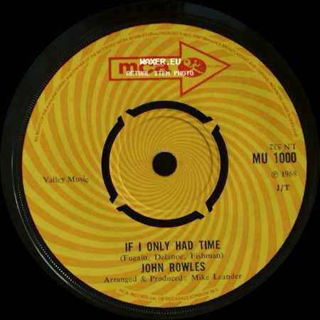 John Rowles - Now Is The Hour / If I Only Had Time side B
