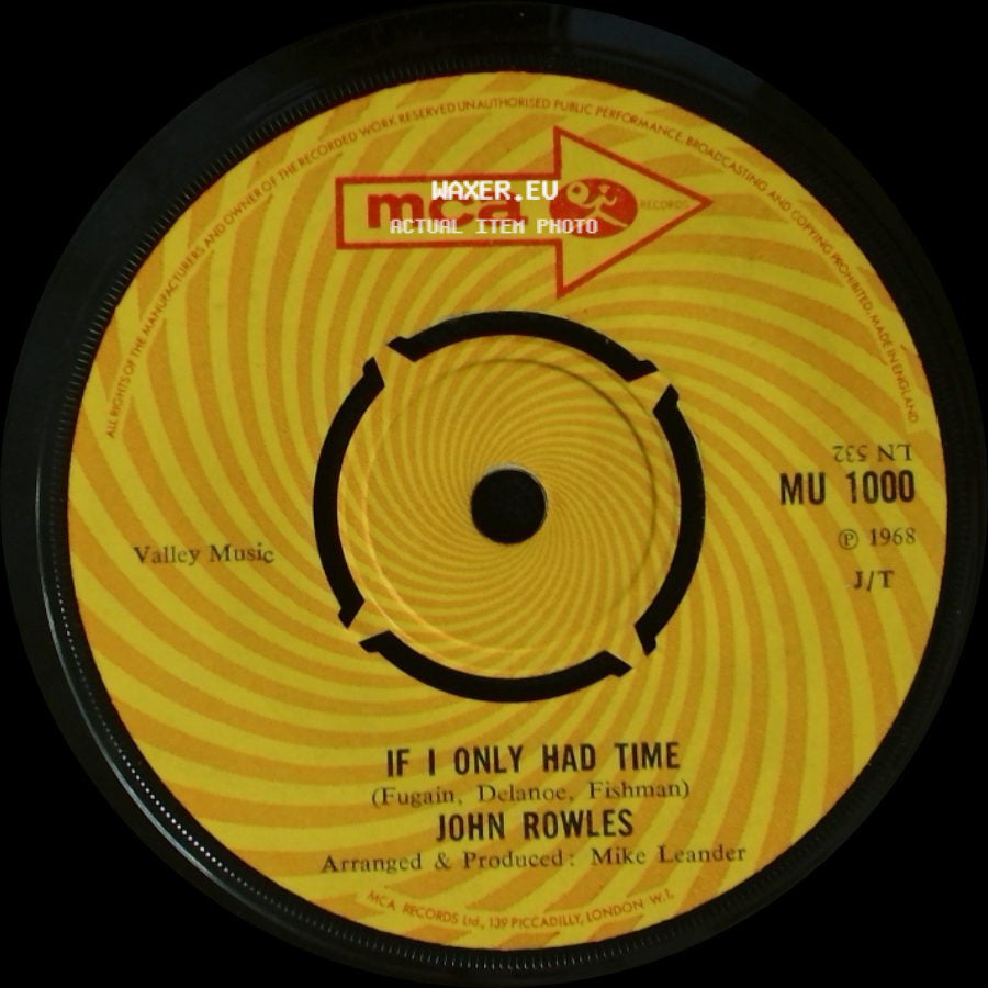 John Rowles - Now Is The Hour / If I Only Had Time side B