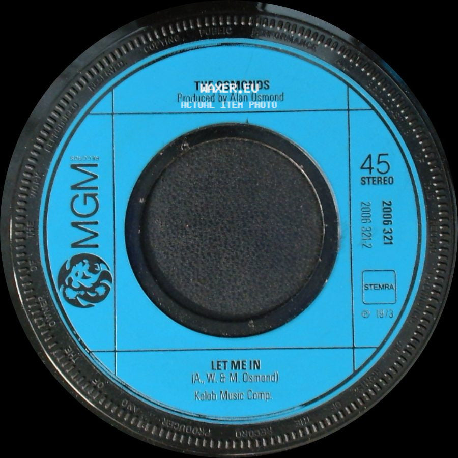 The Osmonds - One Way Ticket To Anywhere / Let Me In side B