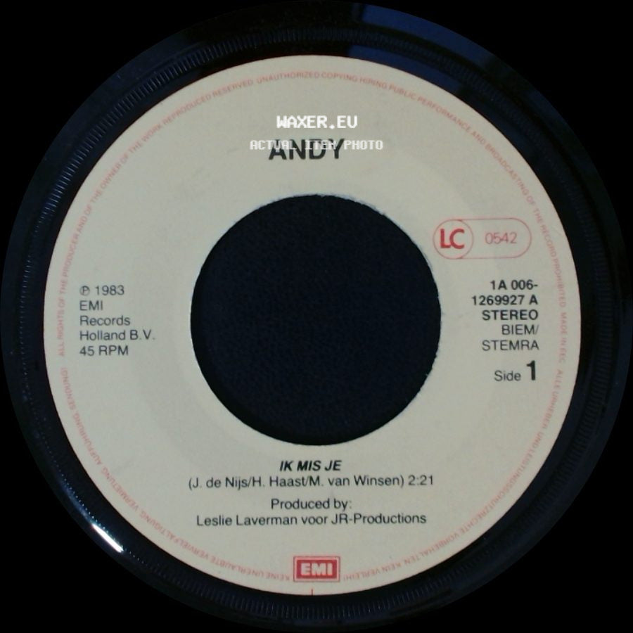Andy - Ik Mis Je / In The Still Of The Night side A
