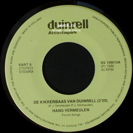 Hans Vermeulen - De Kikkerbaas Van Duinrell / De Kikkerbaas Van Duinrell (Instr.) side A