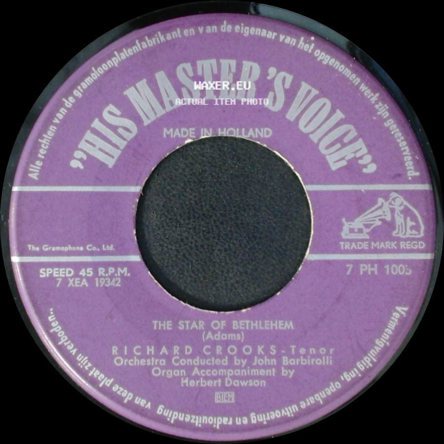 Richard Crooks - Tenor / Richard Crooks - The Star Of Bethlehem / The Holy City side A