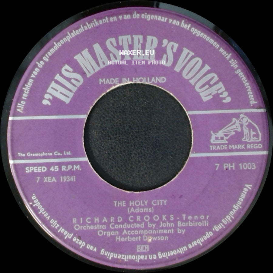 Richard Crooks - Tenor / Richard Crooks - The Star Of Bethlehem / The Holy City side B