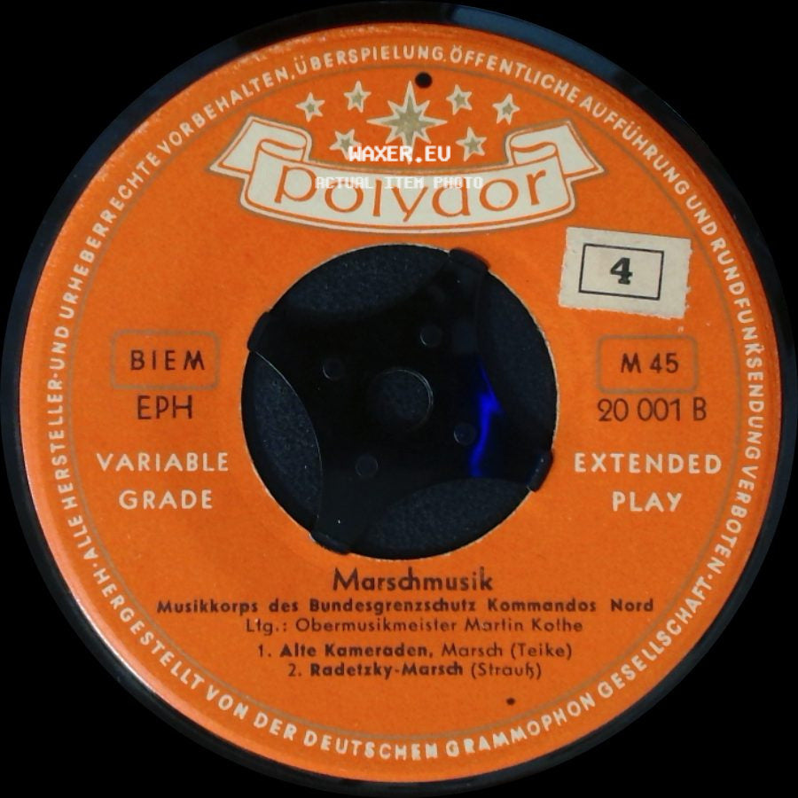 Hans Freese Mit Dem Polydor-Blasorchester / Musikkorps Des Bundesgrenzschutz Kommandos Nord - Marschmusik / Marschmusik side B
