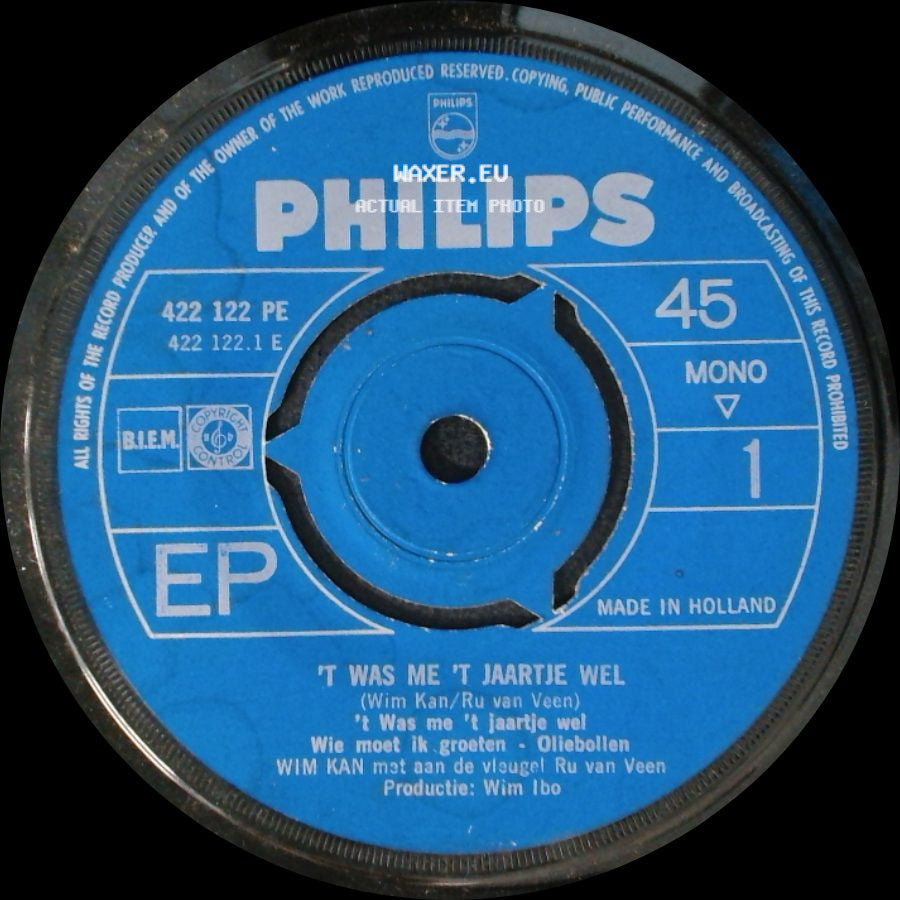 Wim Kan Mzt Aan De Vleugel Ru Van Veen / Adie D'ailly - 't Was Me 't Jaartje Wel / 't Was Me 't Jaartje Wel side A