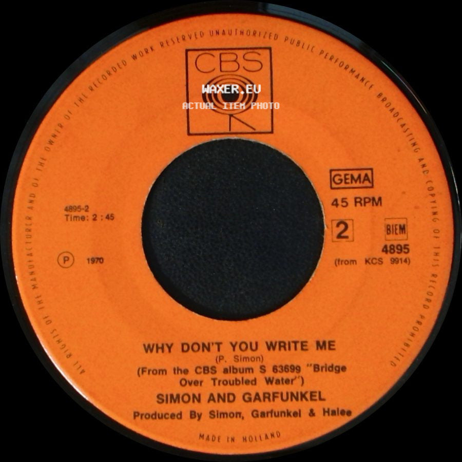 Simon And Garfunkel - El Condor Pasa / Why Don't You Write Me side B