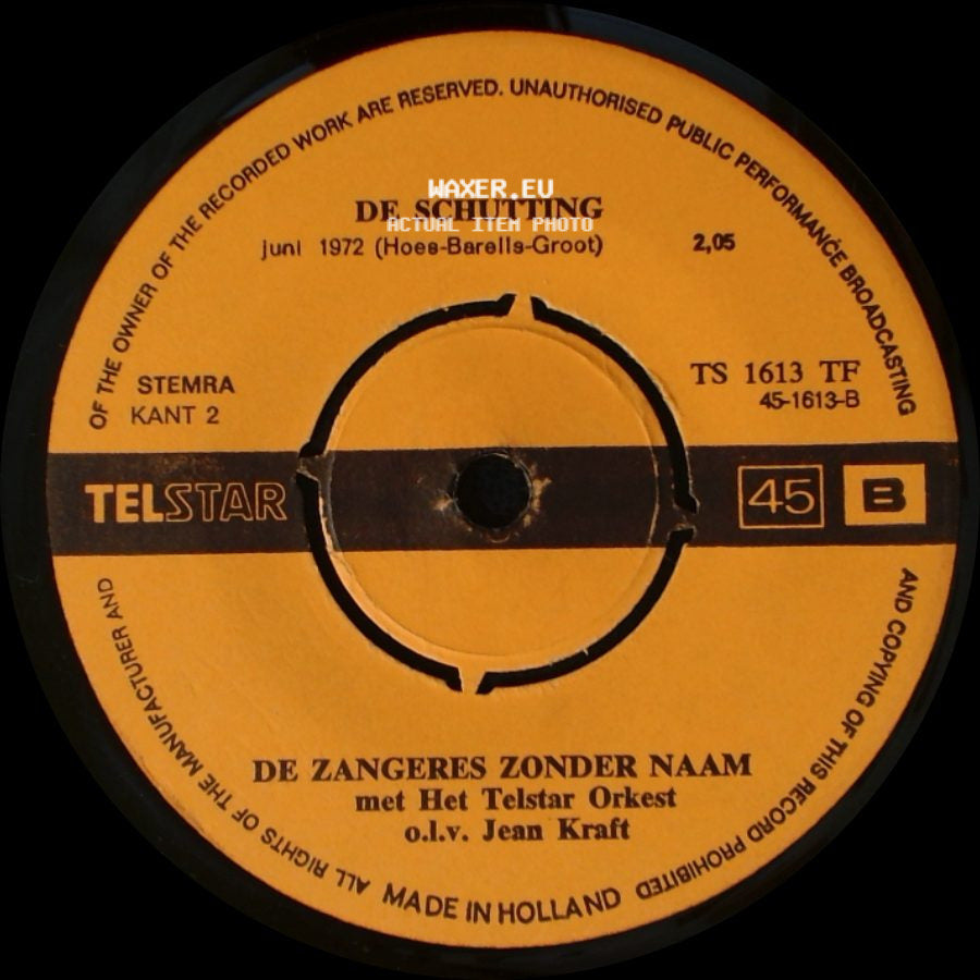 De Zangeres Zonder Naam - Mandolinen In Nicosia / De Schutting side B