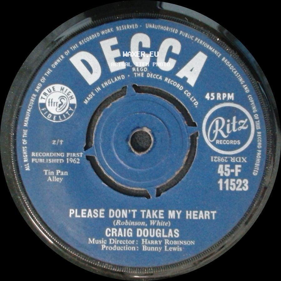 Craig Douglas - Oh, Lonesome Me / Please Don't Take My Heart side B