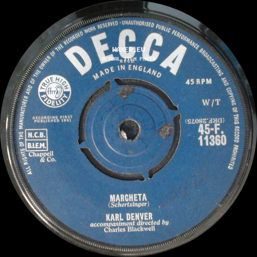 Joe Sweeney / Karl Denver - Unknown Title A / Marcheta side B