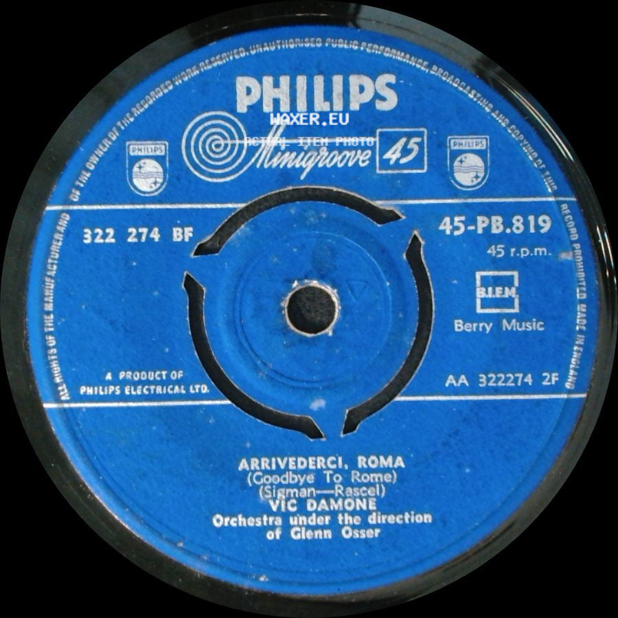 Vic Damone - Arrivederci, Roma (Goodbye To Rome) / On The Street Where You Live side A