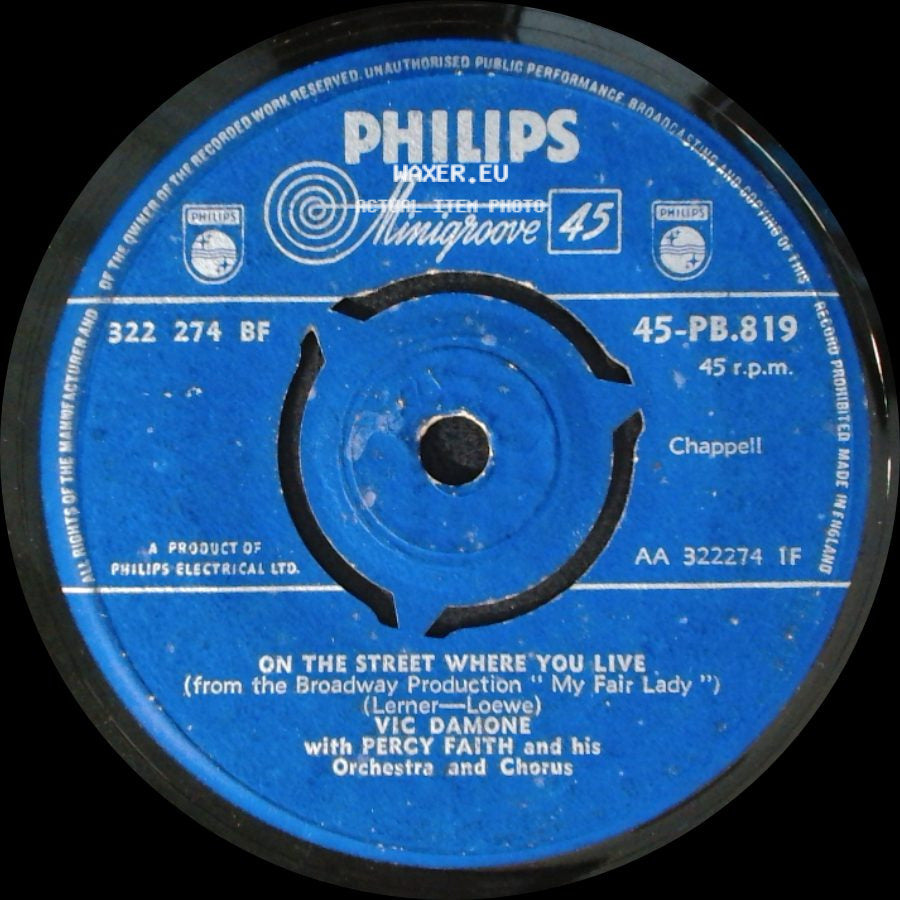 Vic Damone - Arrivederci, Roma (Goodbye To Rome) / On The Street Where You Live side B