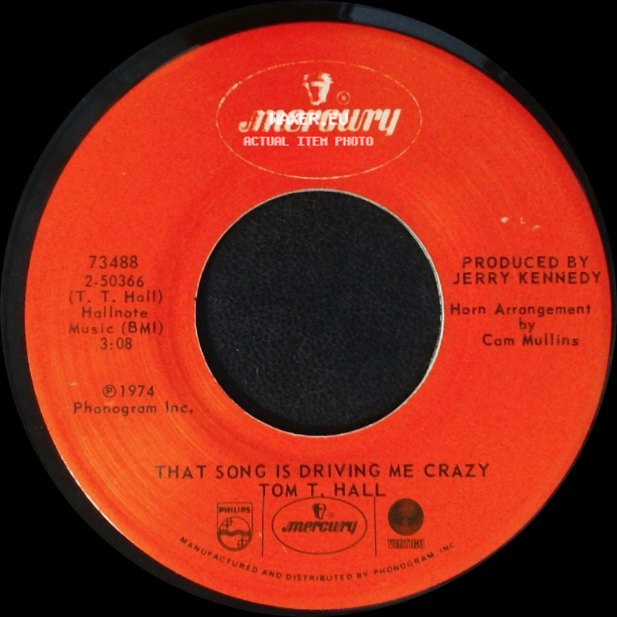 Tom T. Hall - Forget It / That Song Is Driving Me Crazy side B