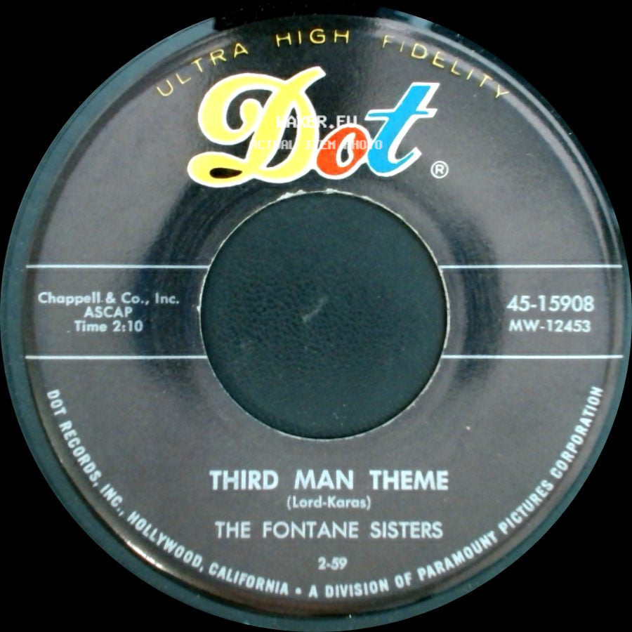 The Fontane Sisters - Third Man Theme / Billy Boy side A
