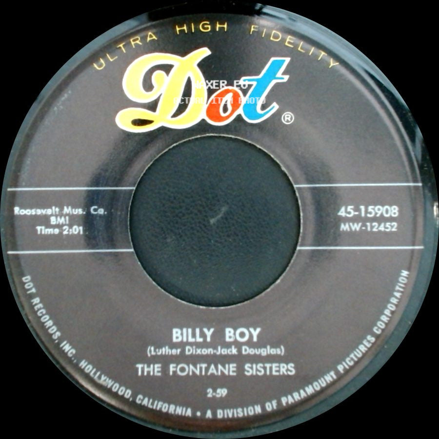 The Fontane Sisters - Third Man Theme / Billy Boy side B