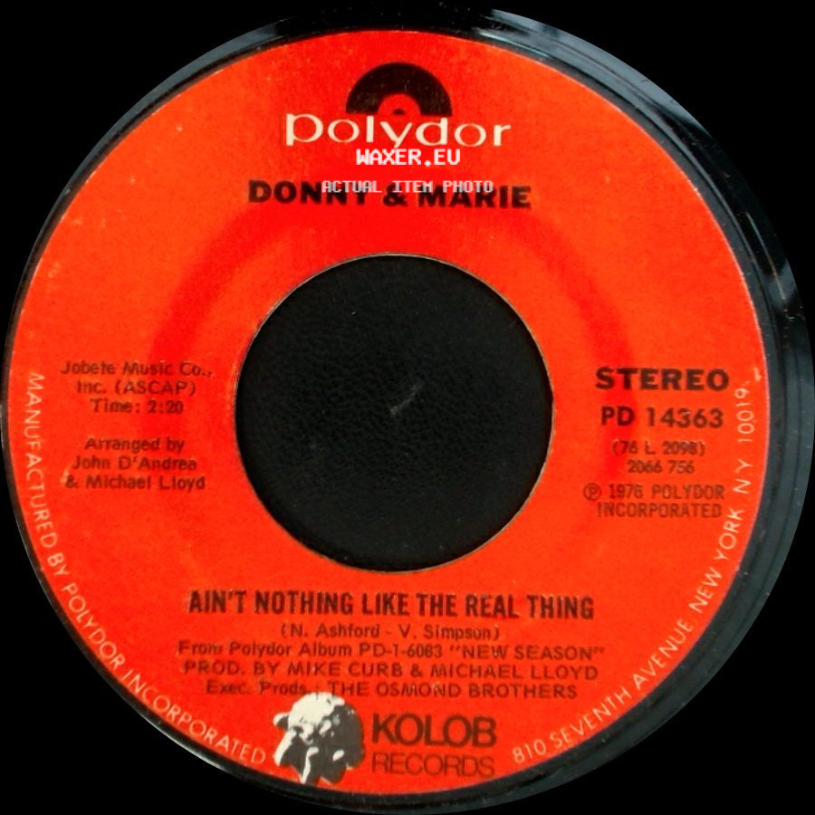 Donny & Marie - Sing / Ain't Nothing Like The Real Thing side B