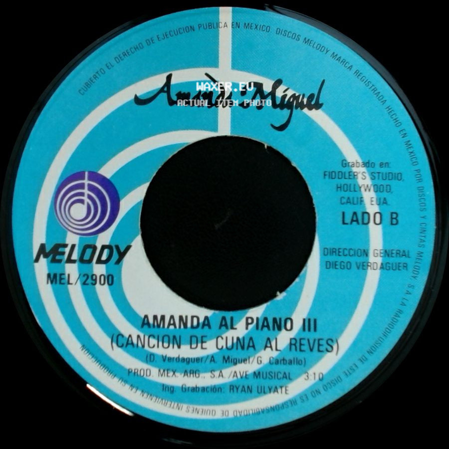 Amanda Miguel - Dudas / Amanda Al Piano Iii (Cancion De Cuna Al Reves) side B