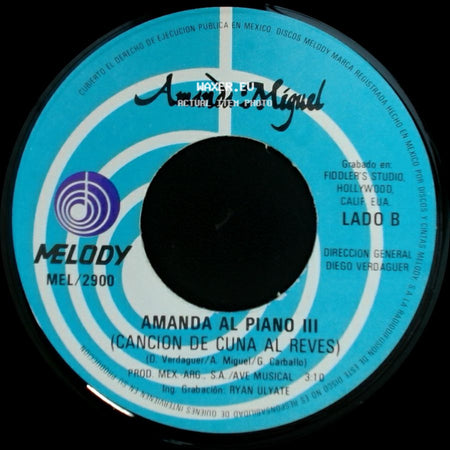 Amanda Miguel - Dudas / Amanda Al Piano Iii (Cancion De Cuna Al Reves) side B