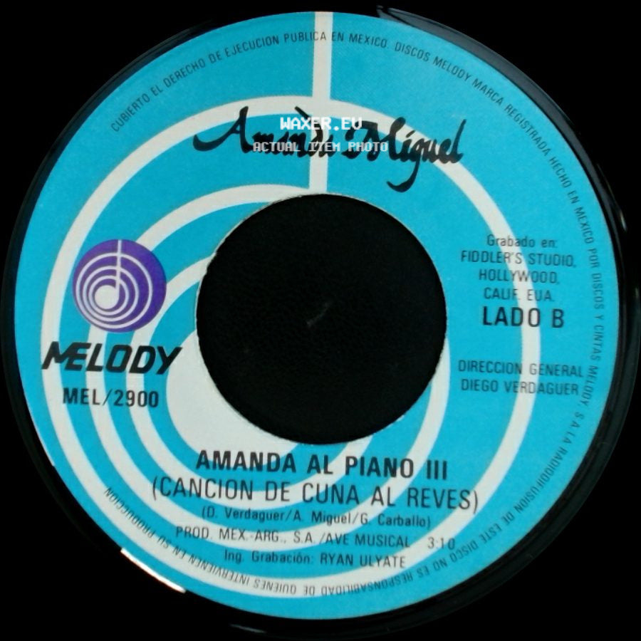 Amanda Miguel - Dudas / Amanda Al Piano Iii (Cancion De Cuna Al Reves) side B