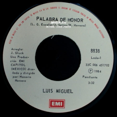 Luis Miguel - Palabra De Honor / Hablame side A
