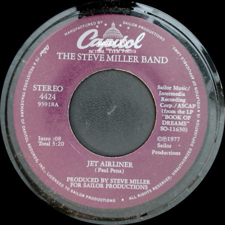The Steve Miller Band - Babes In The Wood / Jet Airliner side B