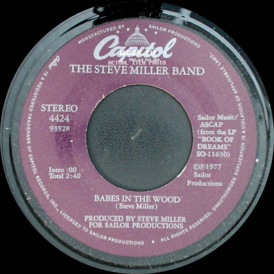 The Steve Miller Band - Babes In The Wood / Jet Airliner side A