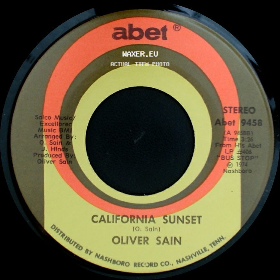 Oliver Sain - Booty Bumpin' (The Double Bump) / California Sunset side B
