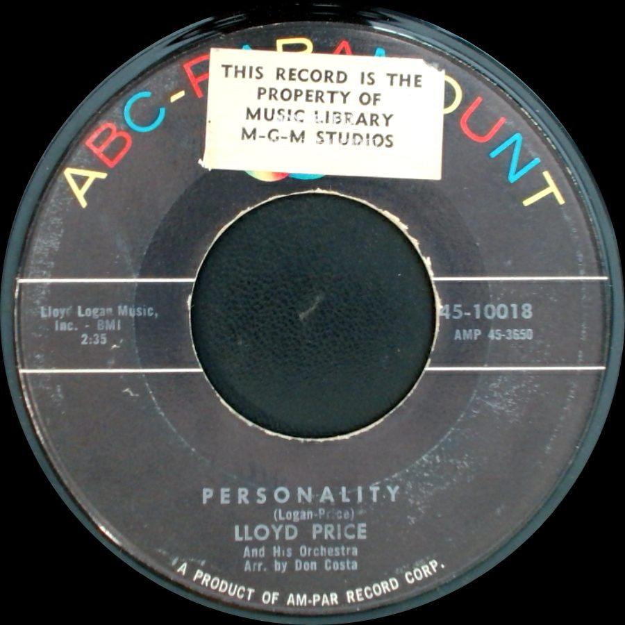 Lloyd Price And His Orchestra - Have You Ever Had The Blues / Personality side B