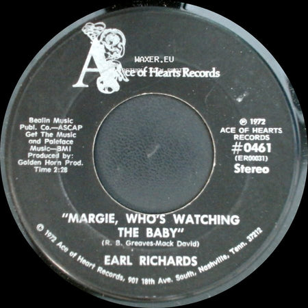 Earl Richards - Margie, Who's Watching The Baby / My Land side A