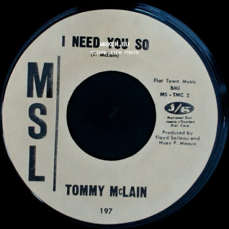 Tommy Mclain - Sweet Dreams / I Need You So side B
